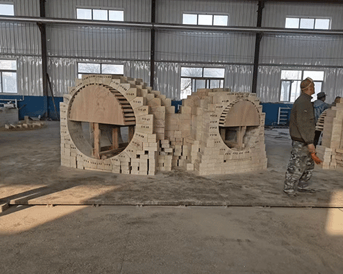 熱風爐燃燒口組合磚，紅柱石磚